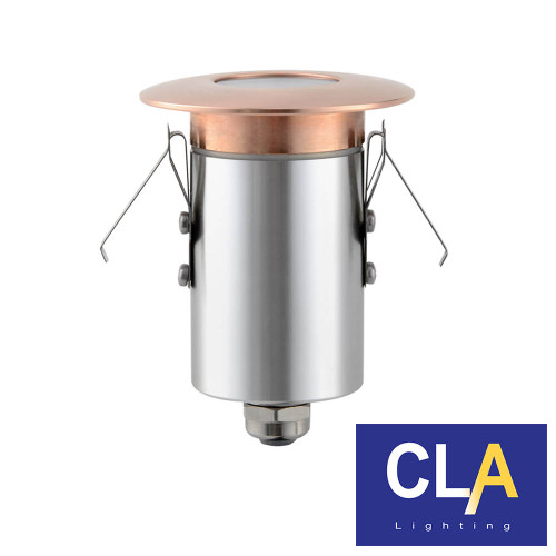 CLA Lighting DECK03 Exterior LED Deck Light in Polished Copper with Warm White 3000K Light and IP67 Waterproof Rating for Australian Landscapes