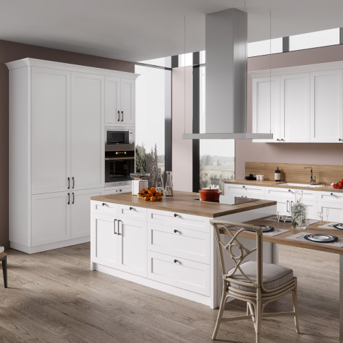 Modern Shaker Style Satin White Flatpack Kitchen Cabinet Door Replacement Australia