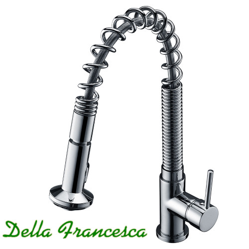 Modern Chrome Spring Pull-Out Kitchen Mixer Tap for Australian Homes featuring Dual Spout and Single Handle Design.