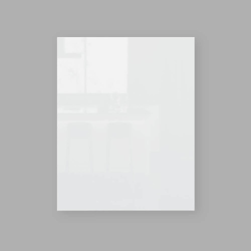 Flat Pack Kitchen Slimline Wall Cabinet Door - For 600mm - Flat Modern 18mm Thick - Glossy White