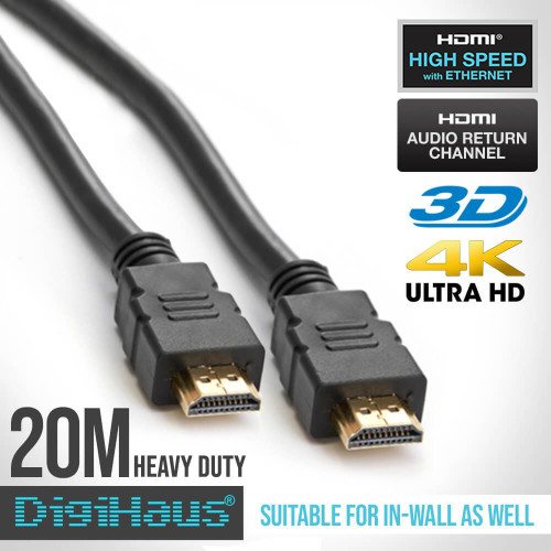 20m High Speed HDMI Cable with Ethernet for 4K Ultra HD Home Theatre Systems Australia