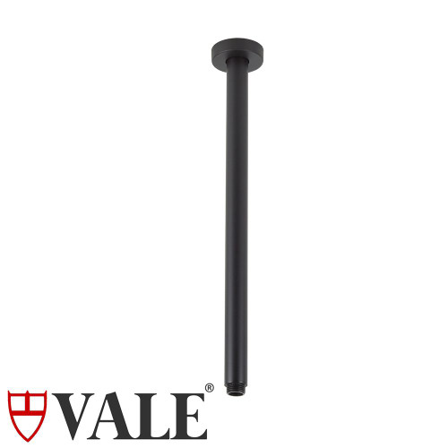 Modern Vale 400mm Round Matte Black Shower Arm for Bathroom Renovations in Australia