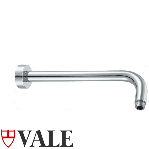 Vale Chrome Wall Mounted Round Tube Shower Arm for Modern Australian Bathrooms