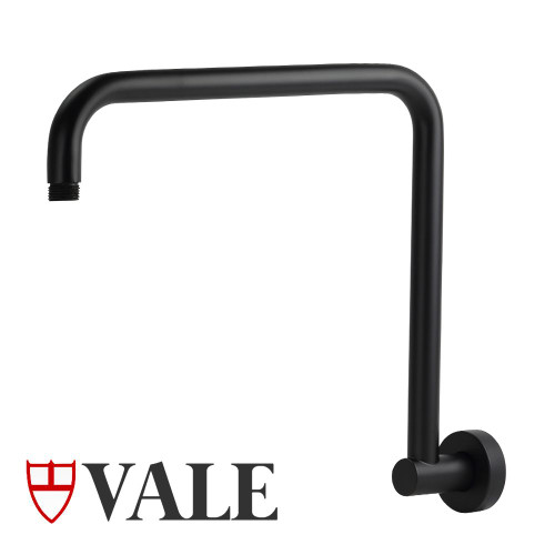 Mica Matte Black Gooseneck Shower Arm wall mounted bathroom tapware Melbourne Australia