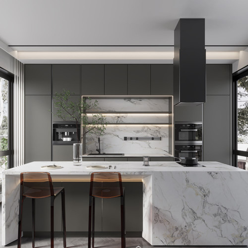 Modern Satin White Flat Pack Kitchen Cabinet Door - 18mm Slab Profile RTA Cupboard Panel for DIY Home Renovations in Australia