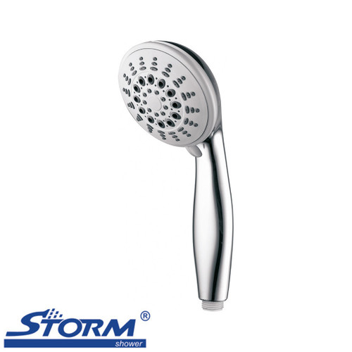 Lotus 7-function handheld shower head in polished chrome finish for modern Australian bathrooms.