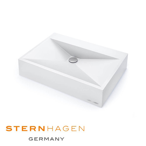 Sternhagen Golden Cut silk matte white rectangular above-counter Sani-Quartz bathroom basin for modern Australian homes.