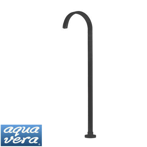 AQUA VERA Myra Floor Standing Bath Spout in Matte Black finish for modern Australian bathrooms.