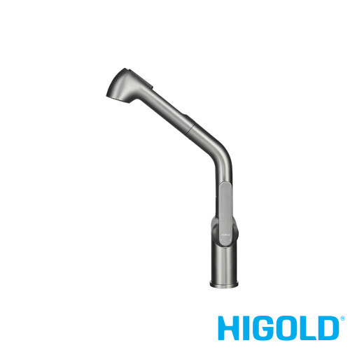 Higold BN4.0 PVD Grey Kitchen Mixer Tap with Fixed Spout and Minimalist Design for Modern Australian Kitchens.