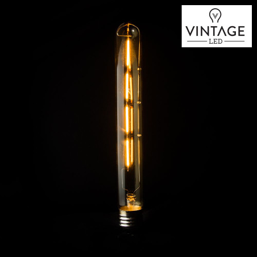 Vintage T10 Tubular LED Filament Light Bulb with Clear Glass and E26 Medium Base for Retrofit Lighting Fixtures in Australia