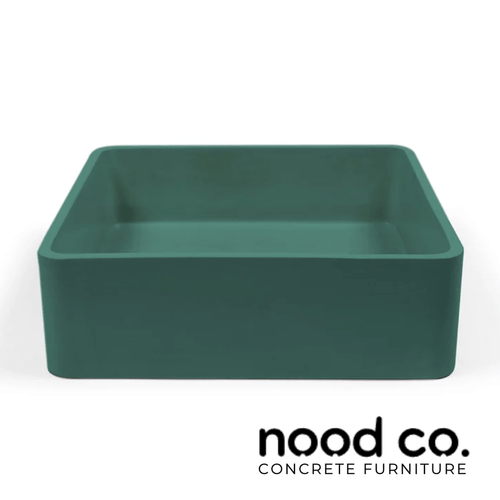 Nood Co. Vesl Square Teal Concrete Basin for Modern Australian Bathrooms