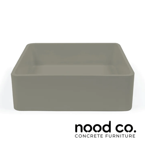 Nood Co Vesl Olive Square Surface Mount Concrete Bathroom Basin Australia