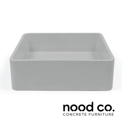 Nood Co Cloud Square Concrete Surface Mounted Basin, Modern Bathroom Sink at Renovator Store Australia.