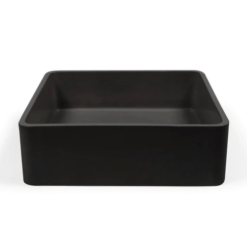 Handcrafted Charcoal Square Concrete Vessel Basin for Modern Bathroom Design in Australia