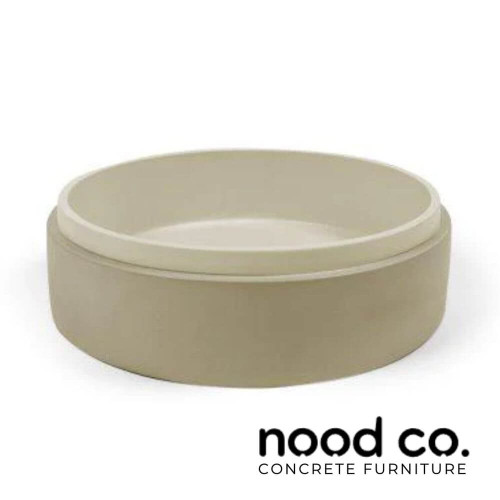Nood Co Sand Two-Tone Stepp Circle Concrete Basin, Australian Made Bathroom Sink.