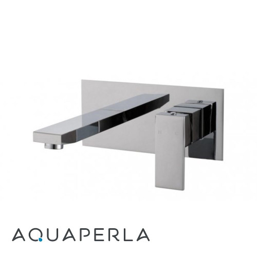 Aquaperla Blaze Chrome Bathtub and Basin Wall Mixer with Spout for modern Australian bathrooms.