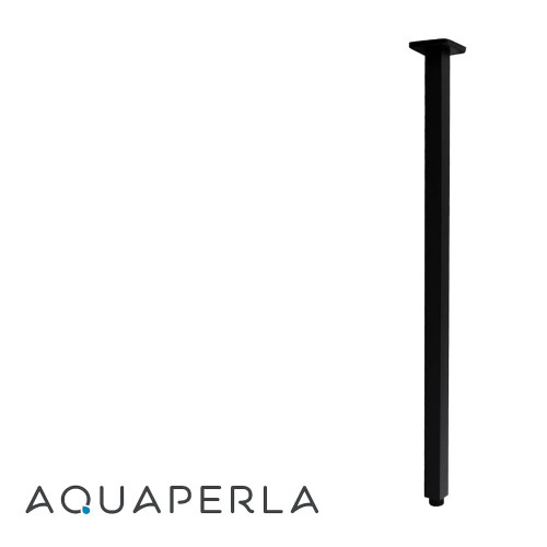 AQUAPERLA Blaze Square Matte Black Ceiling Shower Arm 600mm for luxury bathrooms in Australia.