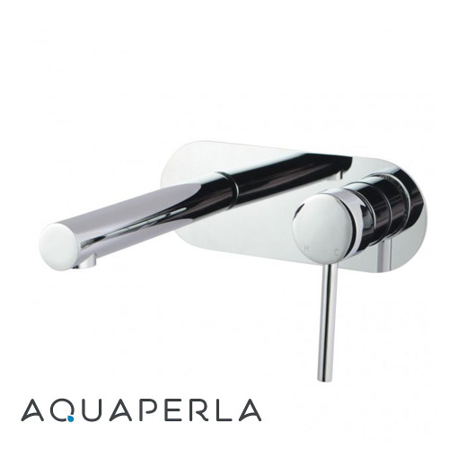 Aquaperla Echo Round Chrome Wall Mounted Bath Spout and Mixer Set for modern Australian bathroom renovations.
