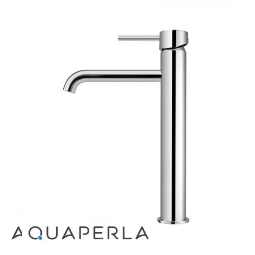 Lucid Pin Round Chrome Tall Basin Mixer for modern Australian bathrooms.