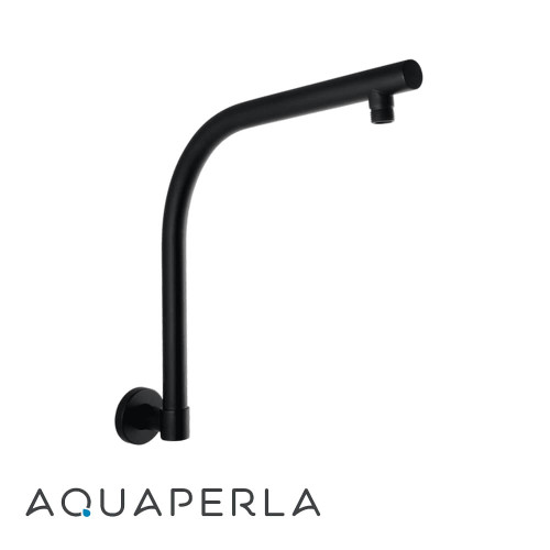Aquaperla Matte Black Round Swivel Wall Mounted Shower Arm for Modern Bathroom Renovations in Australia