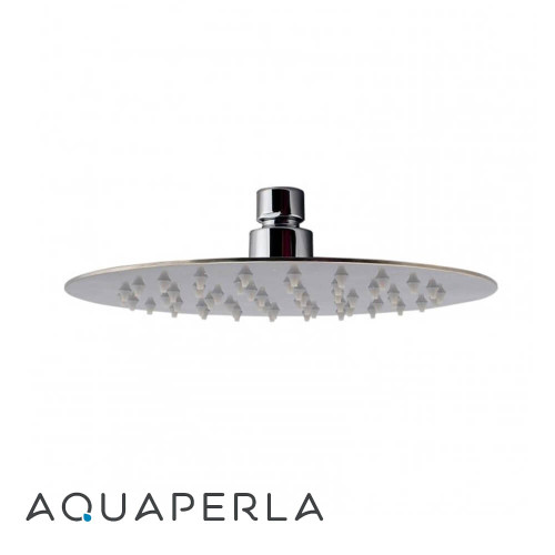Aquaperla 200mm Super-slim Round Chrome Rainfall Shower Head - Renovator Store Australia