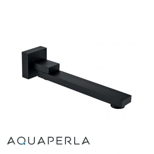 Aquaperla Blaze Matte Black Wall Mounted Swivel Spout for Bathtub or Bathroom Basin in Australia