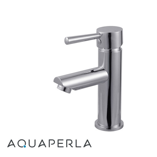 Aquaperla Echo Round Chrome Mid Height Basin Mixer with Pin Lever Handle for Modern Australian Bathrooms