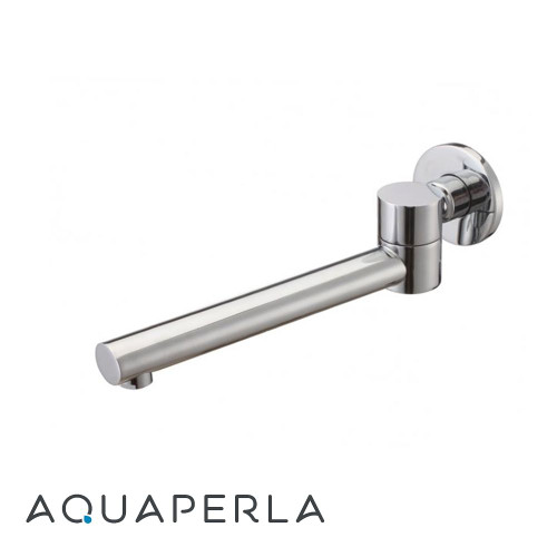Aquaperla Echo Round Chrome Bathtub Basin Swivel Wall Spout, Polished Brass Tapware for Modern Australian Bathrooms