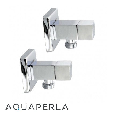 Aquaperla square chrome washing machine laundry tap set for modern Australian homes.