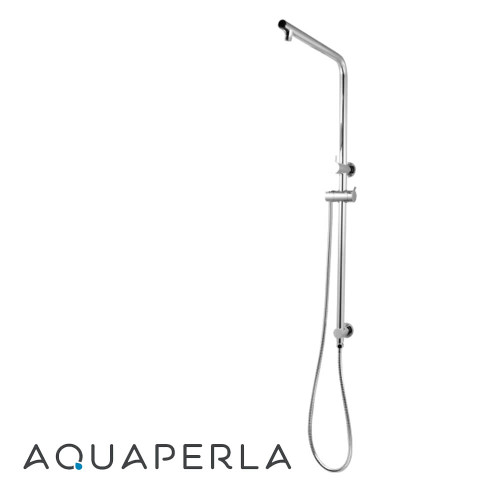 Aquaperla Right Angle Round Chrome Top Inlet Shower Rail for Contemporary Australian Bathrooms