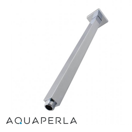 Aquaperla Blaze square chrome ceiling shower arm 400mm solid brass bathroom fixture Australia