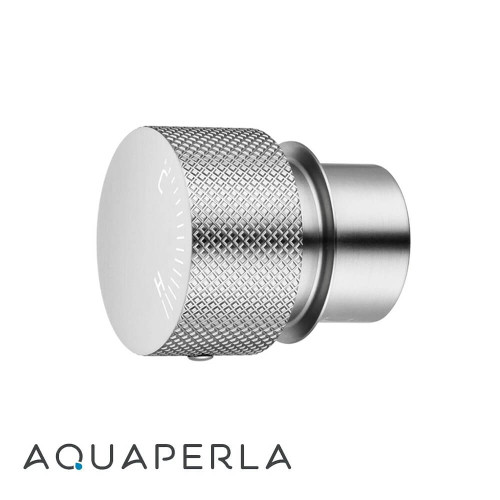 Aquaperla Round Brushed Nickel Progressive Wall Mixer Handle, modern solid brass bathroom tapware for Australian home renovations.