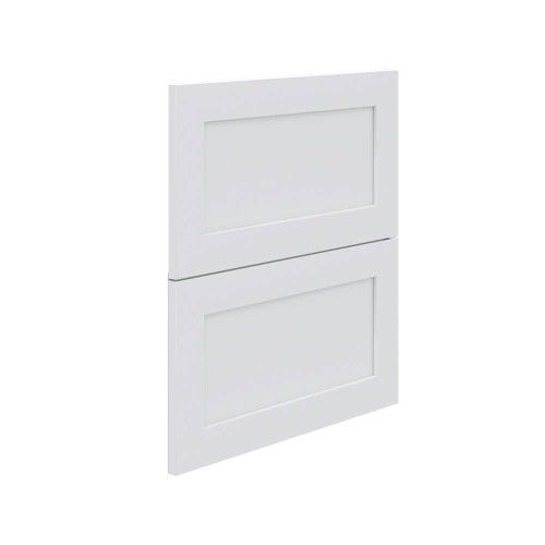 Modern Satin White Shaker 2-Drawer Cabinet Fronts for 450mm Flat Pack Kitchen Units - Durable RTA Cabinetry Australia