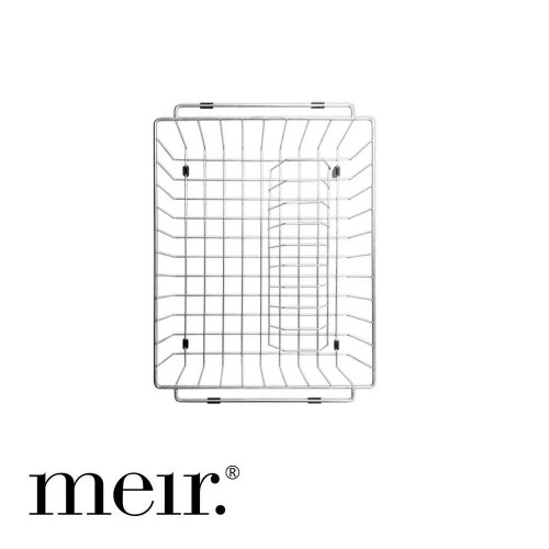 Meir Lavello Stainless Steel Dish Rack in Gunmetal Black finish, premium kitchen sink accessory for drying plates and utensils in Australian homes.