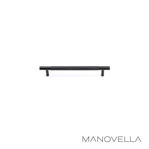 Manovella Charmian Matte Black Knurled 198mm Cabinet Drawer Pull Handle 