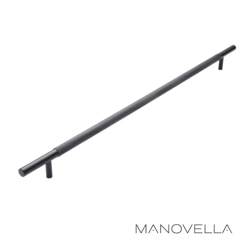 Manovella Charmian 500mm Knurled Cabinet Handle Matte Black 