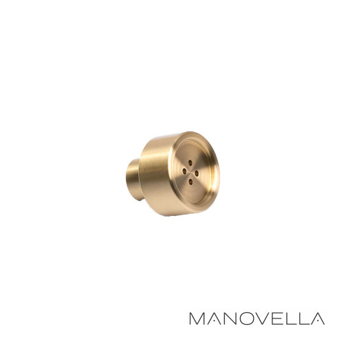 Manovella Bianca Button Cabinet Knob Brushed Brass 