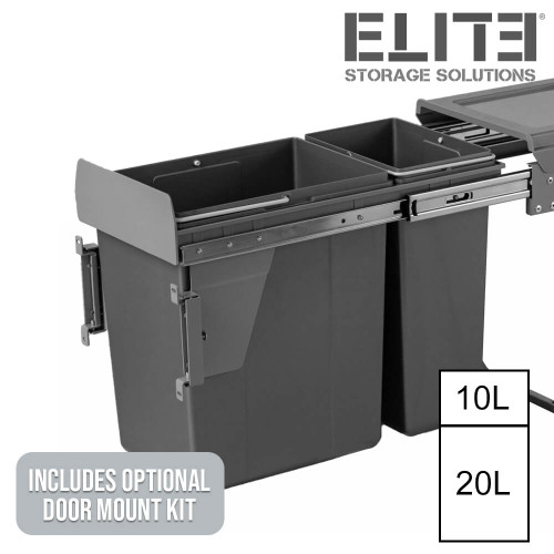 30 Litre twin slide-out waste bin for 300mm kitchen cabinet in Australia