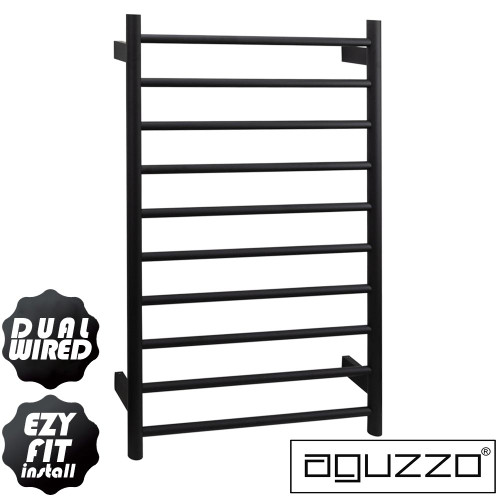 Aguzzo 600mm Round Bar Heated Towel Rail with 10 Layers in Polished Chrome for Australian Bathrooms