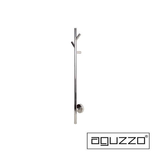 Aguzzo Ezy Fit Polished Chrome Single Vertical Heated Towel Rail, 900mm Tree Style Bathroom Accessory, Australia.