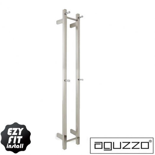 Modern Aguzzo Chrome Vertical Heated Towel Rail with Ezy Fit connection for luxury Australian bathrooms.