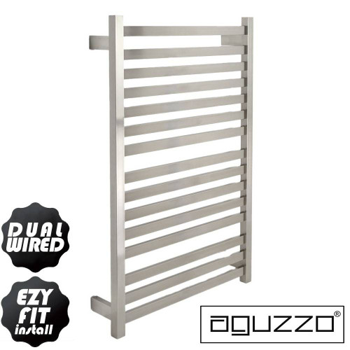 Aguzzo Ezy Fit Heated Towel Rail with Dual Wiring for Modern Australian Bathrooms