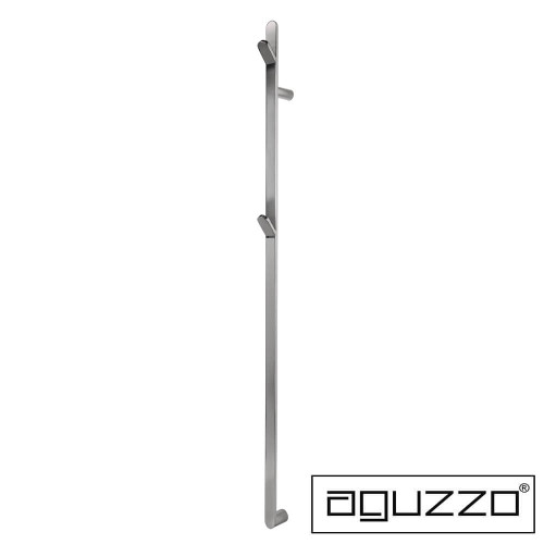 Aguzzo Ezy Fit Chrome Vertical Heated Towel Rail with Hooks for Australian Bathrooms