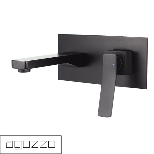 Aguzzo Cortina Matte Black Wall Mounted Basin Mixer and Spout for Designer Bathrooms Australia