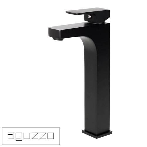 Modern matte black tall bathroom basin mixer tap for contemporary Australian homes.