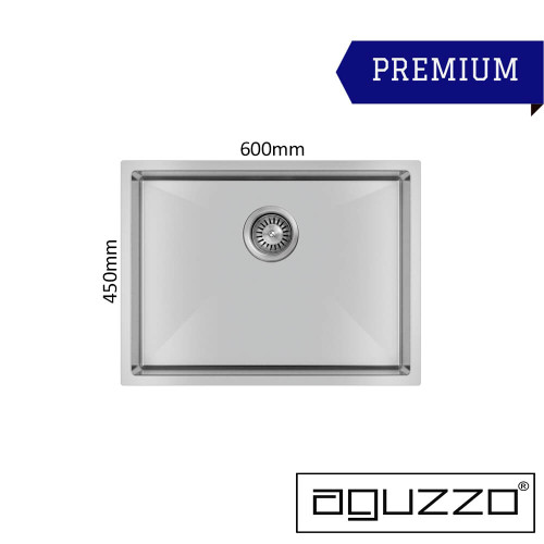 Aguzzo TWM10 Single Bowl Stainless Steel Kitchen Sink in Brushed Satin Finish, available at Renovator Store Australia.