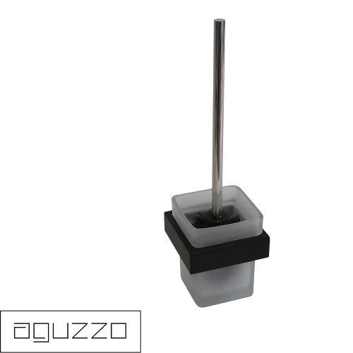 Modern matte black wall-mounted toilet brush holder by Aguzzo Montangna, a stylish and durable bathroom accessory for contemporary Australian homes.