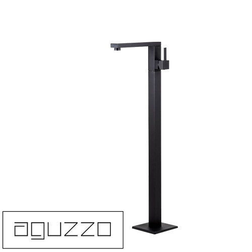Aguzzo Matte Black Floor Mounted Bath Spout with Mixer, Stainless Steel Freestanding Bath Tap for Modern Bathrooms Australia