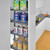Close-up of the heavy-duty adjustable height brackets for an ELITE Galley pull-out kitchen pantry unit, modern storage solution available at Renovator Store Australia.