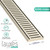 Modern Lauxes Brushed Nickel Anodized Aluminium NeXT Generation Linear Shower Grate for Australian Bathroom Drainage